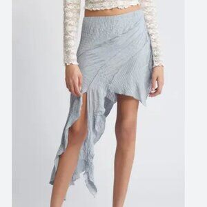 UO Blue Asymmetrical Low Rise Mini Skirt